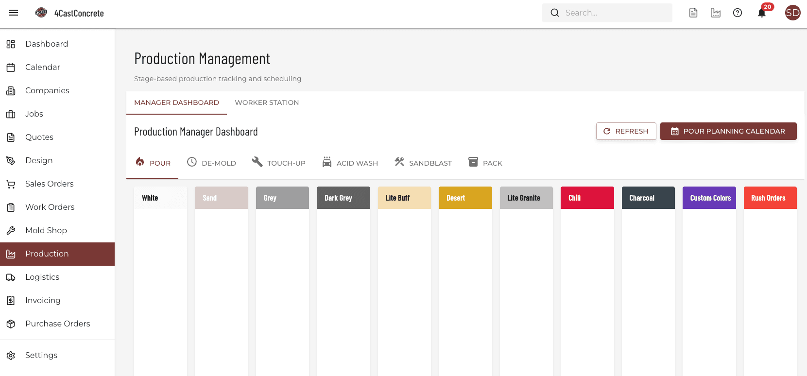 Production Kanban Board